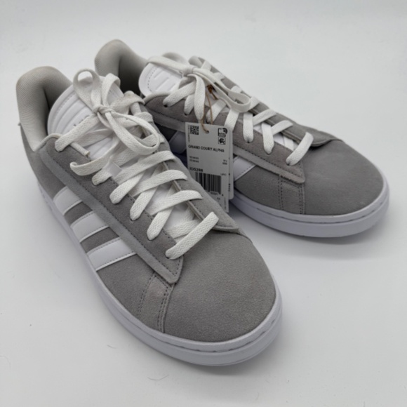 Adidas Grand Court Alpha Gray White Tennis Shoes Mens 11 Cloudfoam Comfort NWT - Picture 1 of 10
